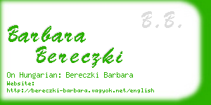 barbara bereczki business card